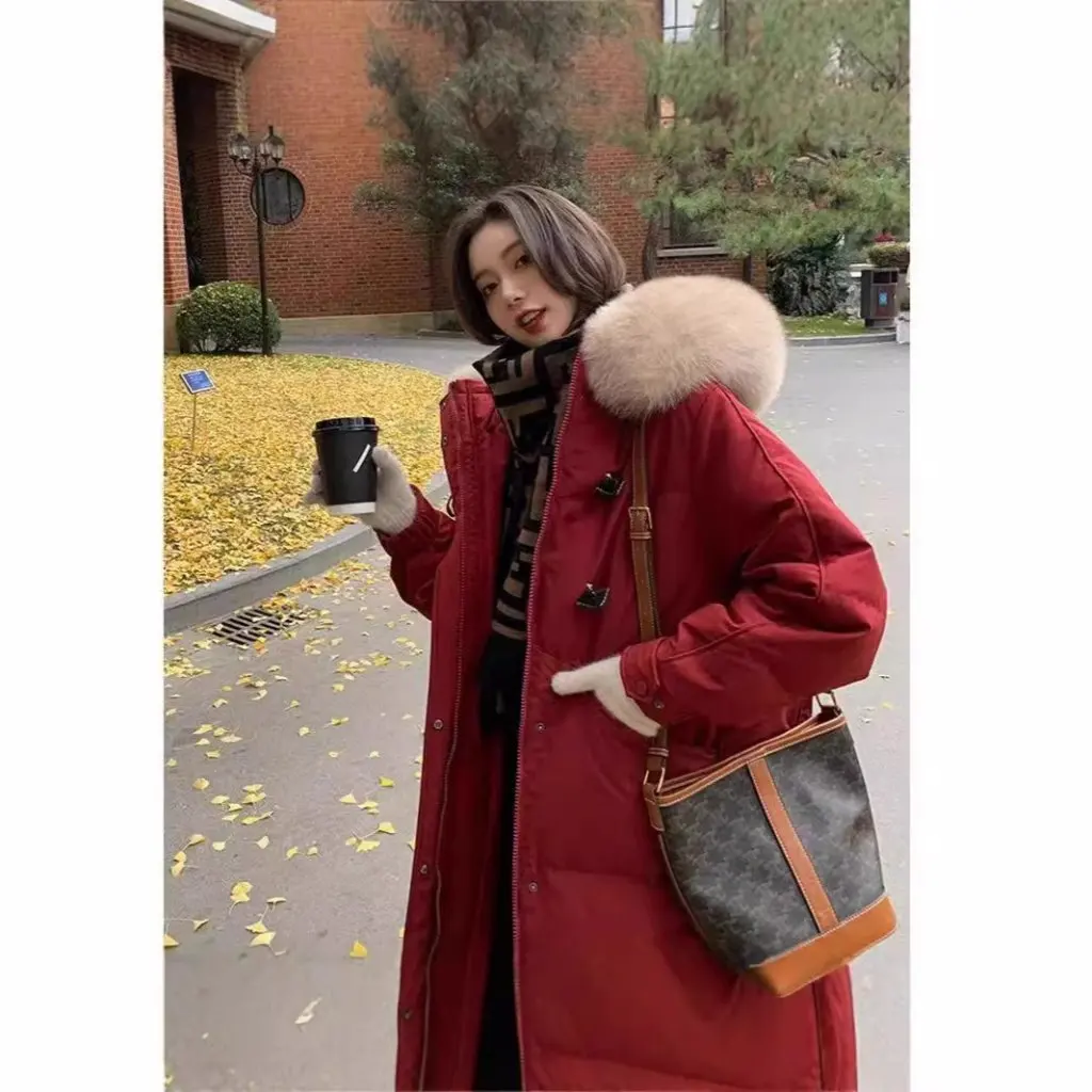 

Women's Knee-Length down Cotton-Padded Jacket Thickened Winter Fashion Korean Style
