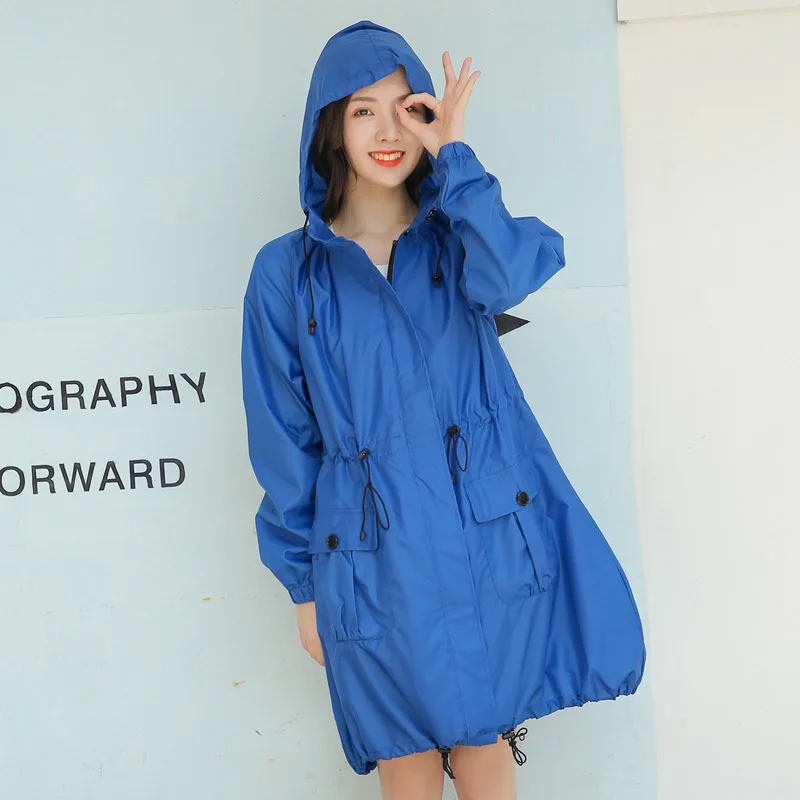 Raincoat Women Waterproof Jacket Hooded Windbreaker Lightweight Raincoats with Zipper Outdoor Hiking Travel Fishing Rain Coat