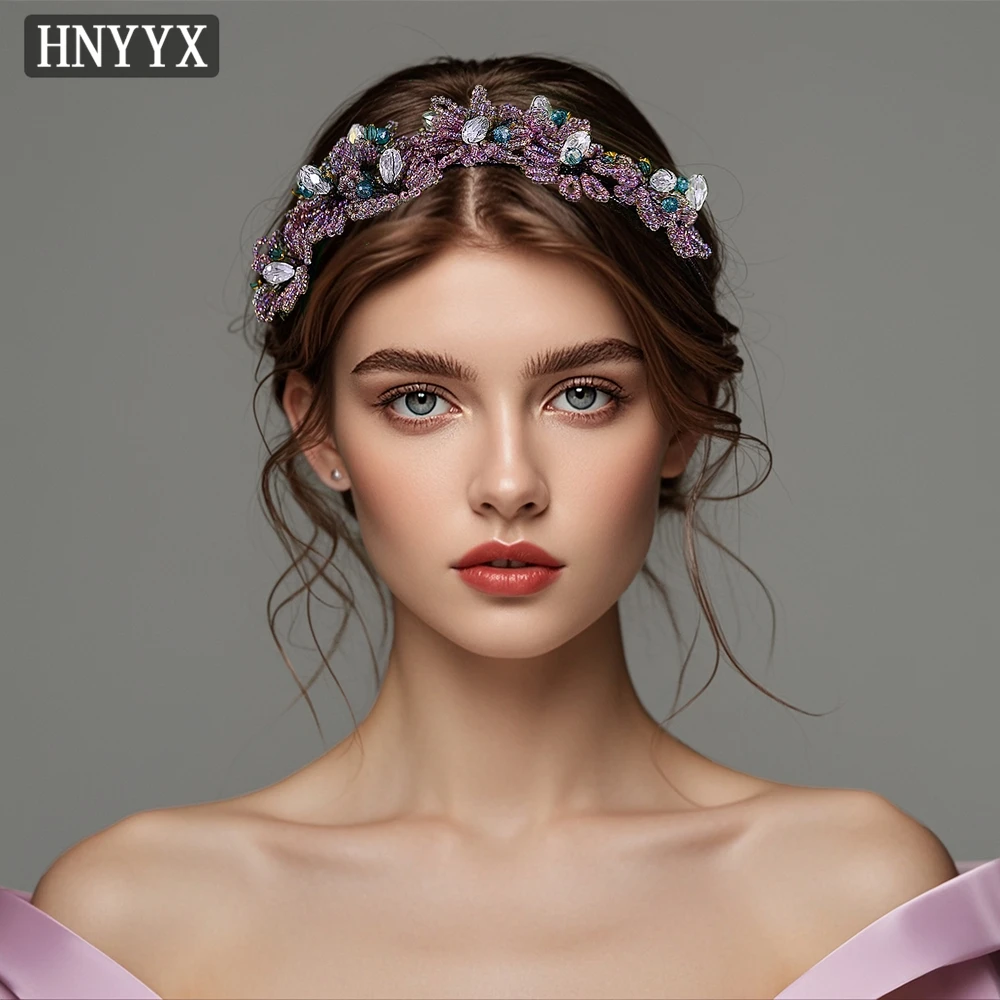 

YouLaPan Bohemian Style Bridal Wedding Party Headband Handmade Bead Pink Elegant Ladies Everyday Banquet Party Headwear YXA57