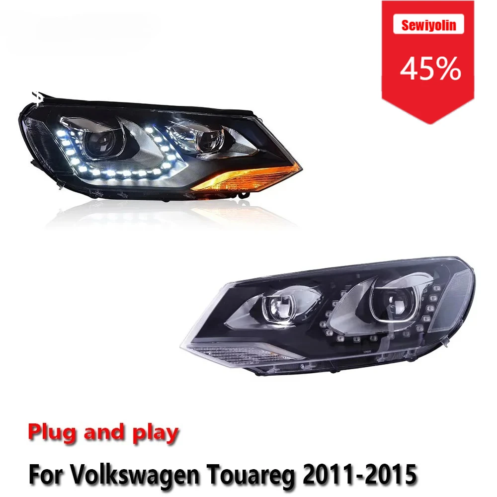 

Sewiyolin Car LED Headlight Assemblies For Volkswagen Touareg 2011-2018 Fog DRL Brake Turn Signal Lamp Plug and Play