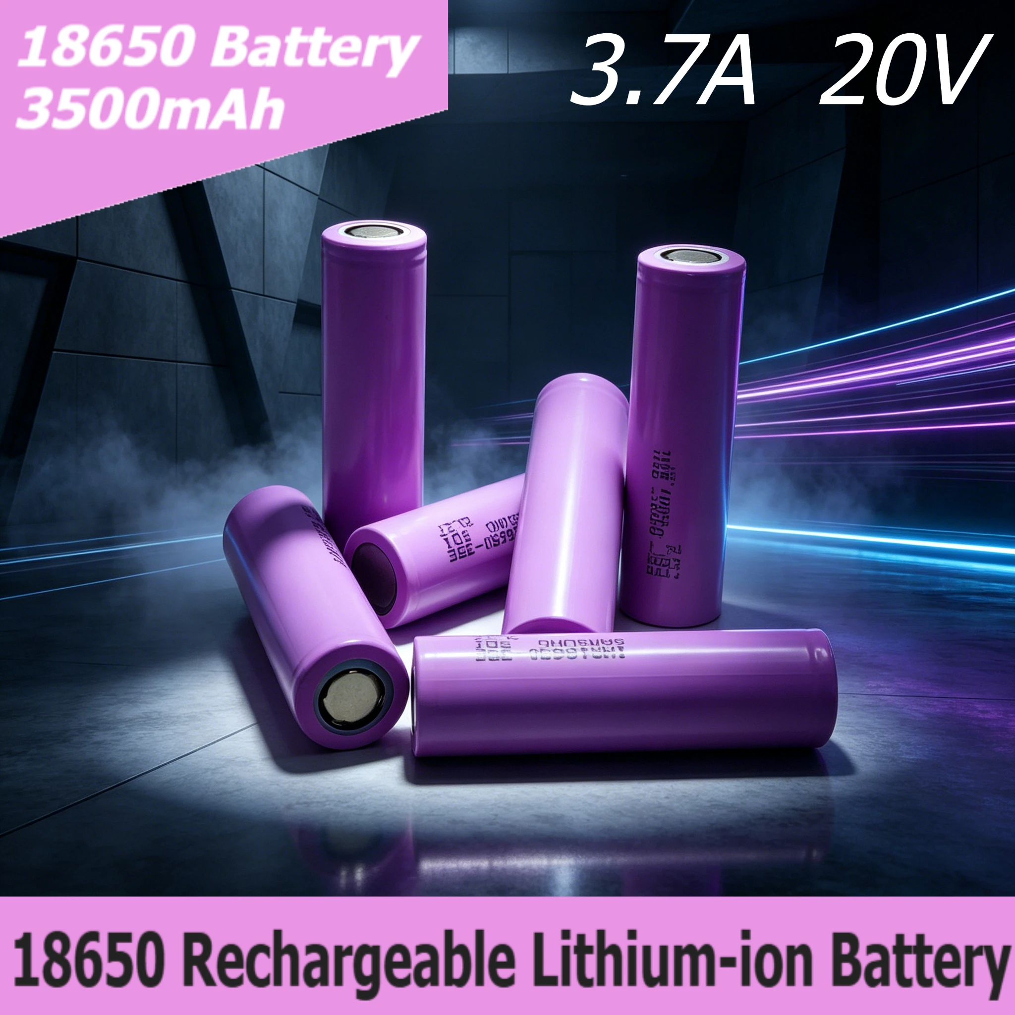 Peak 20A continuous drain INR18650-35E 18650 lithium cell, 3.7V 3500mAh high volumetric energy,for workshop inspection lamps etc