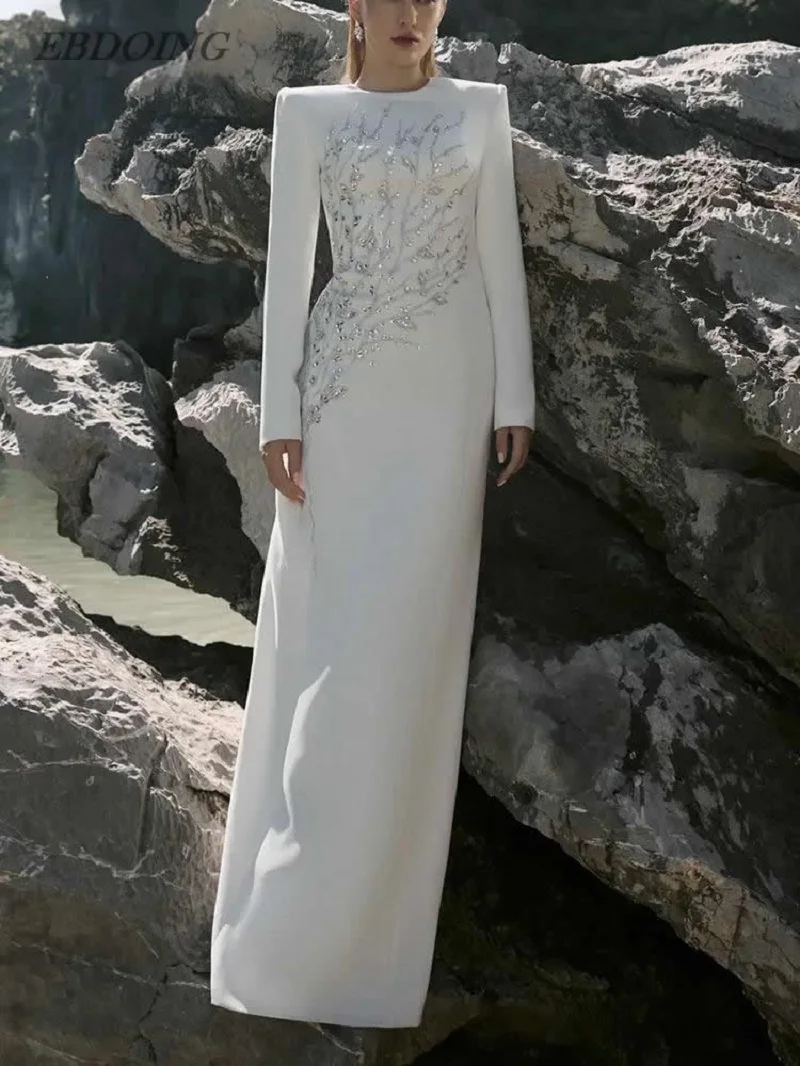 Robe de soiree Elegante formele jurken A-lijn O-hals Volledige mouwen Aangepaste avondjurk Feestjurken