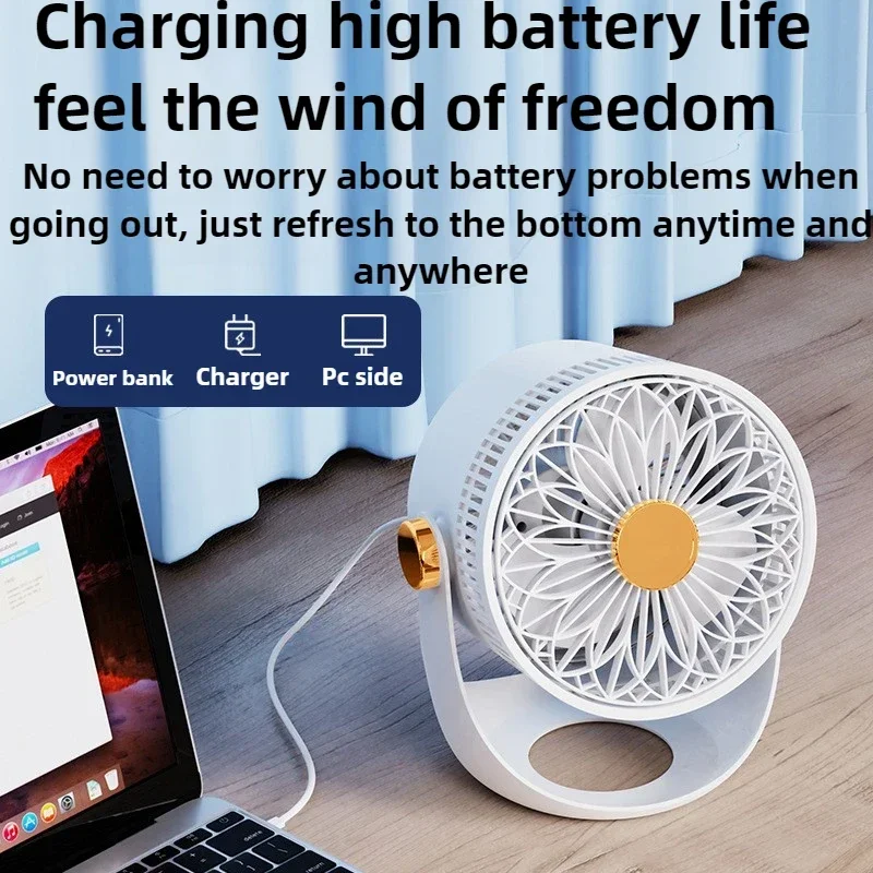 Superior Circulating Electric Fan Air Convection Household Silent Large Wind Wall-mounted Electric Fan Desktop USB Rechargeable