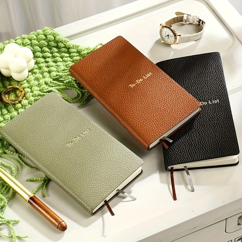 Блокнот для заметок формата A6, портативный ежедневный планировщик задач карманного размера с обложкой из искусственной кожи для офиса и путешествий