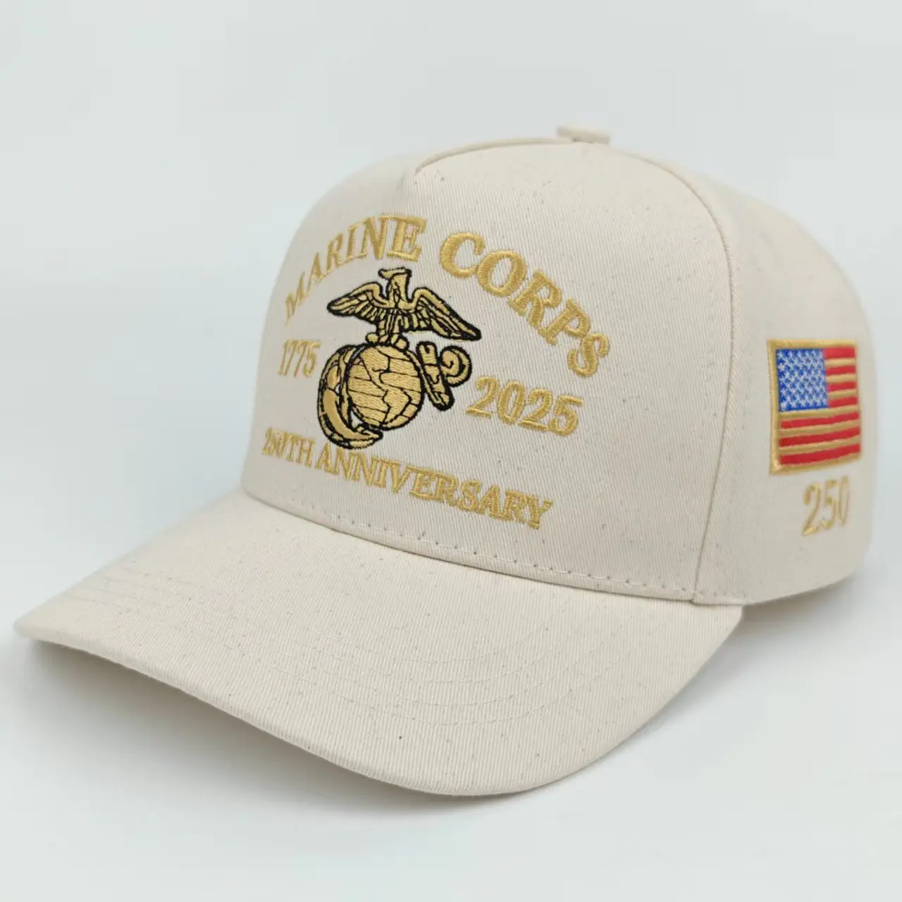 Offizielle Baseballkappe zum 250. Jubiläum des U.S. Marine Corps - Gestrickt mit 1775 - 2025 Logomuster, Verziert mit dem Amerikanischen F – Detail 19