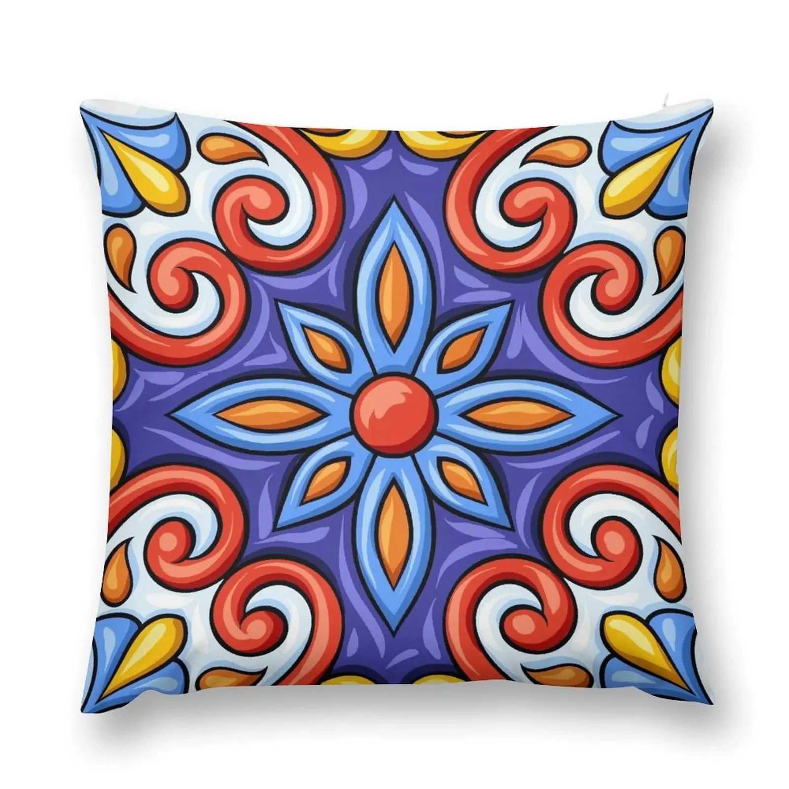 Latino Talavera Ceramic Tile Pattern Throw Pillow christmas ornaments 2025 Luxury Pillow Case pillow