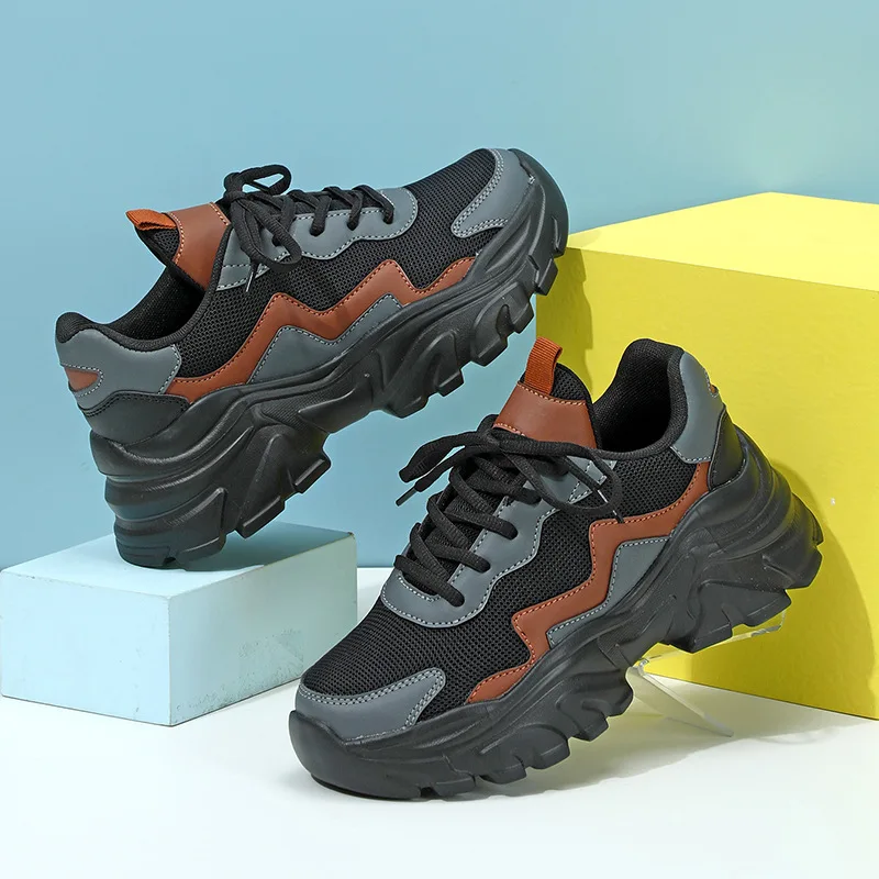 Couple Platform Increase Clunky Sneaker Breathable Comfortable Four Seasons Casual Sports Shoes Fashion All Match Outdoor Shoes image 6