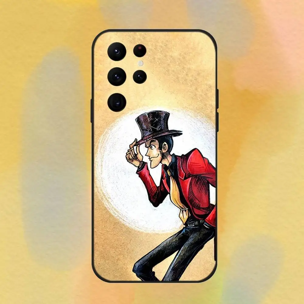 حافظة هاتف لوبين ذا ثالث أنمي لهاتف سامسونج S 25,24,23,22,30,21,10,9,Ultra,Plus,Lite,FE,4,5G حافظة ناعمة سوداء