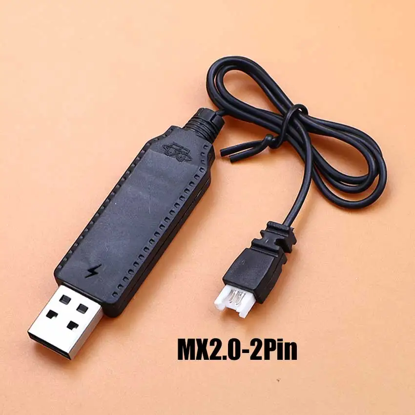 3.7V 리튬 배터리 충전 와이어 용 USB 충전기 케이블 MX2.0 PH2.0 XH2.54 SM2.54 RC 자동차 항공기 예비 부품 RC 쿼드 콥터 장난감 썸네일 4