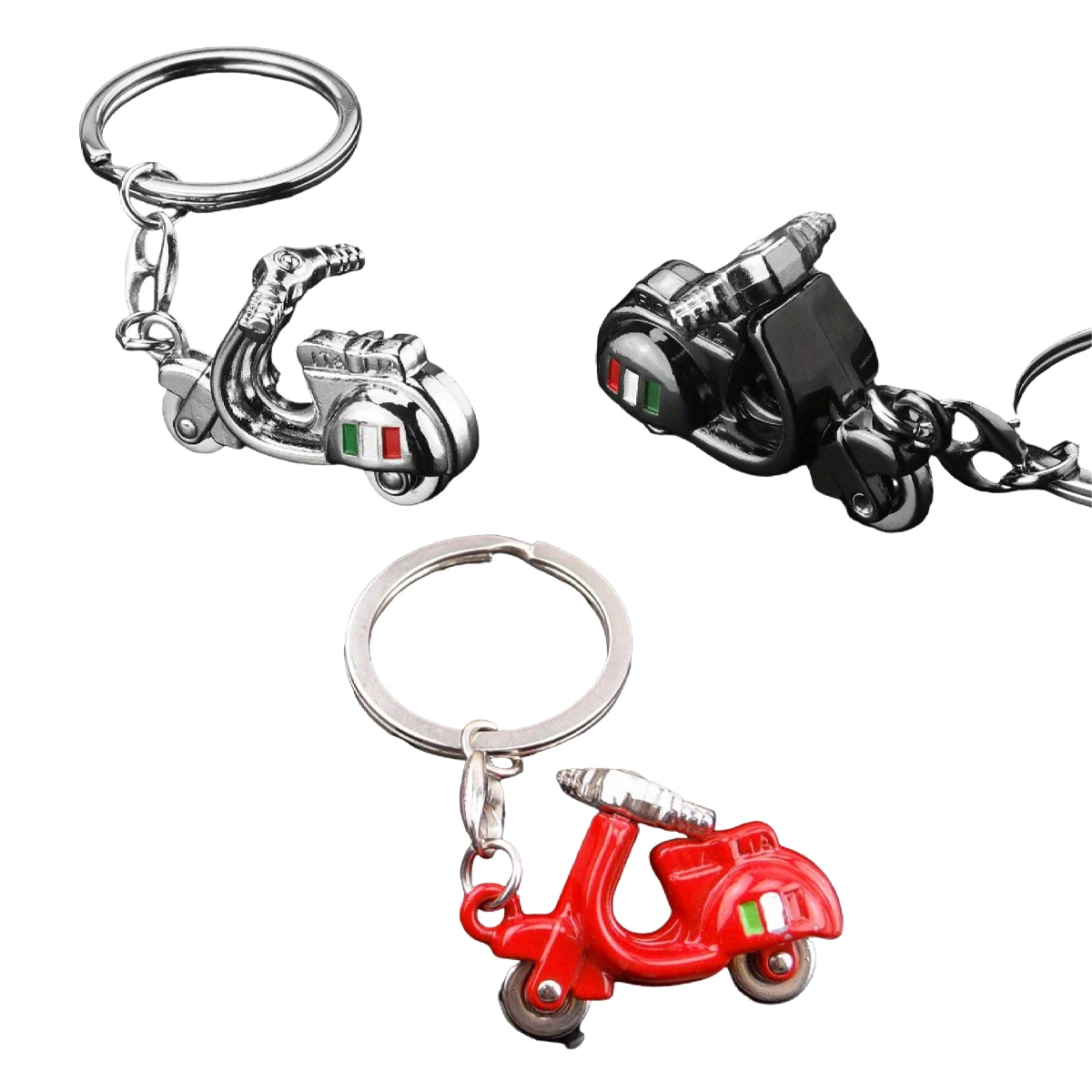 سلسلة مفاتيح صغيرة للدراجات النارية، حامل مفاتيح معدني ثلاثي الأبعاد مع حلقة مفاتيح، ألوان متعددة للرجال والنساء #1