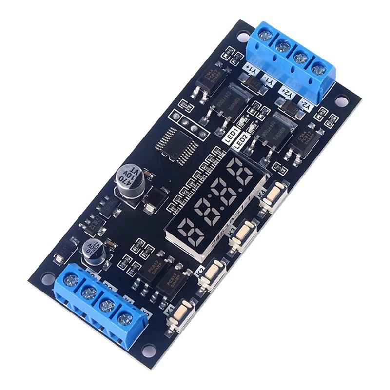 MOS LED ดิจิตอลรีเลย์หน่วงเวลา Trigger DC 12V 24V Dual Way High Power Switch Circuit Board Timing Control โมดูล