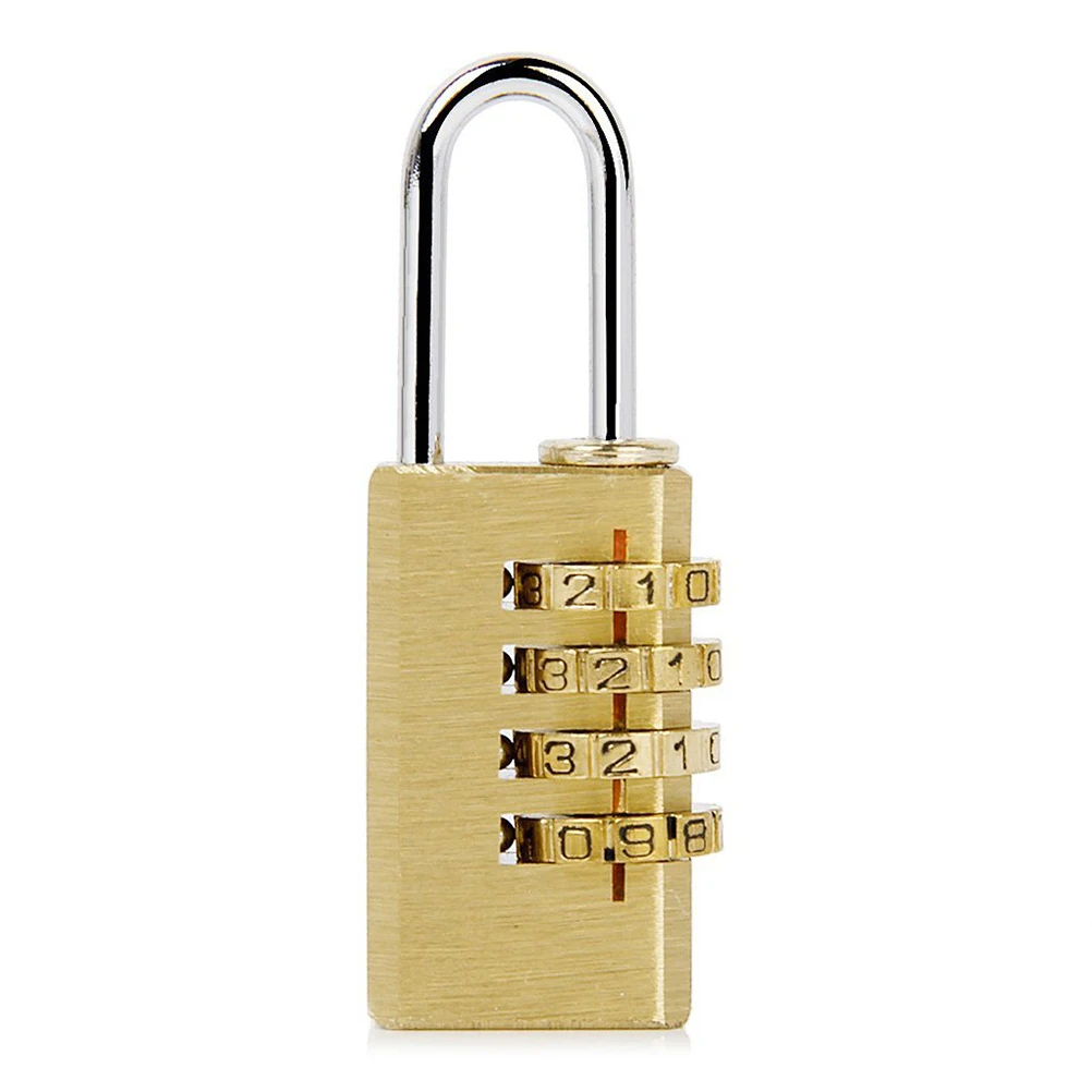 

4 - Copper Password Lock Coded Padlock Trolley Case Resettable Digits Luggage