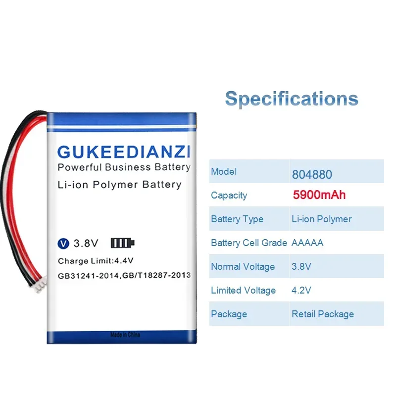 804880 E - Book Reader Battery For Opus 1S 1 2 Opus1 For Opus2 Opus1S 5900mAh High Capacity