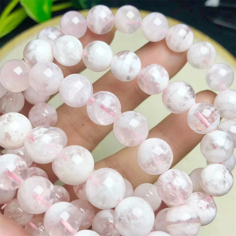 

Natural Snowflake Garden Quartz Bracelet Fortune Energy Bangle Mineral String Woman Amulet Jewelry Healing Gift 1pcs 9/10MM