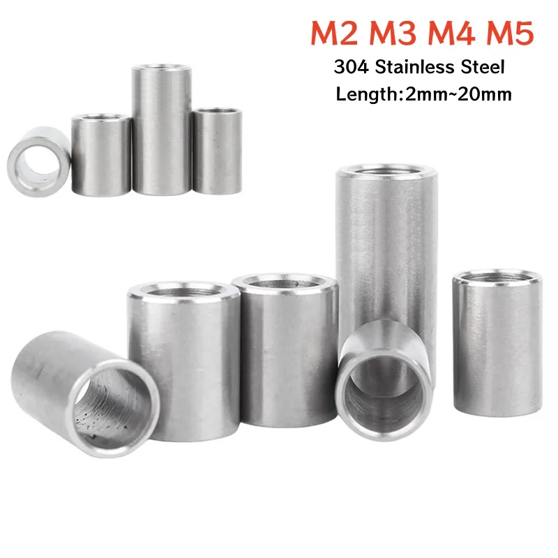 

10~20pcs M2 M3 M4 M5 304 A2 Stainless Steel Unthreaded Standoff Spacer Bushing Washer Round Hollow Gasket Sleeve