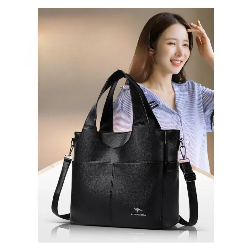 

Женская сумка на одно плечо, новинка 2025, большая вместительная мягкая кожаная сумка-ведро, сумка через плечо под мышками, повседневная сумка-тоут