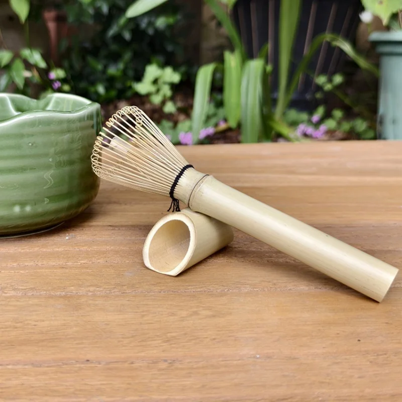 Chasen de mango largo |   Batidor de Matcha Japonés Tradicional con Cojín de Apoyo para la Cabeza, Apto para Polvo de Matcha, Lattes, Preparación de Matcha