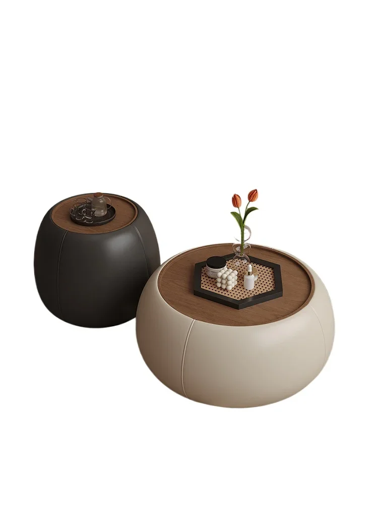Cream wind coffee table living room home simple modern 2025 new size round advanced sense small apartment coffee table