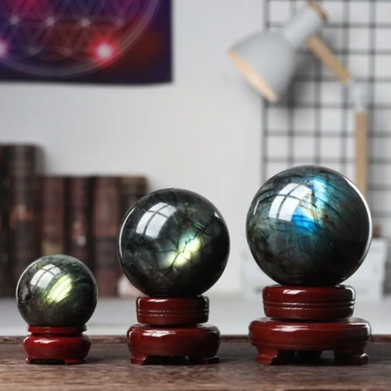 2026 Household Desktop Crystal Ball Shape Decorative Ornament Round Home/Office Desktop Decorative Crystal Ball with Base LI726