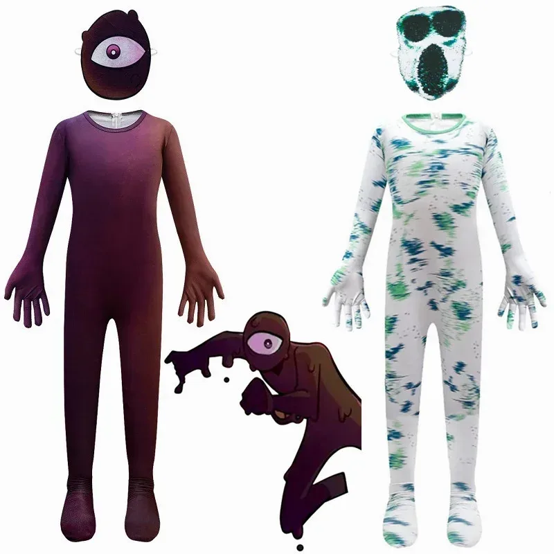 

Doors Screech Plush Game Costume Black White Jumbo Monster Cosplay Clothing Kids Halloween Birthday Christmas Gift Jumpsuit Mask