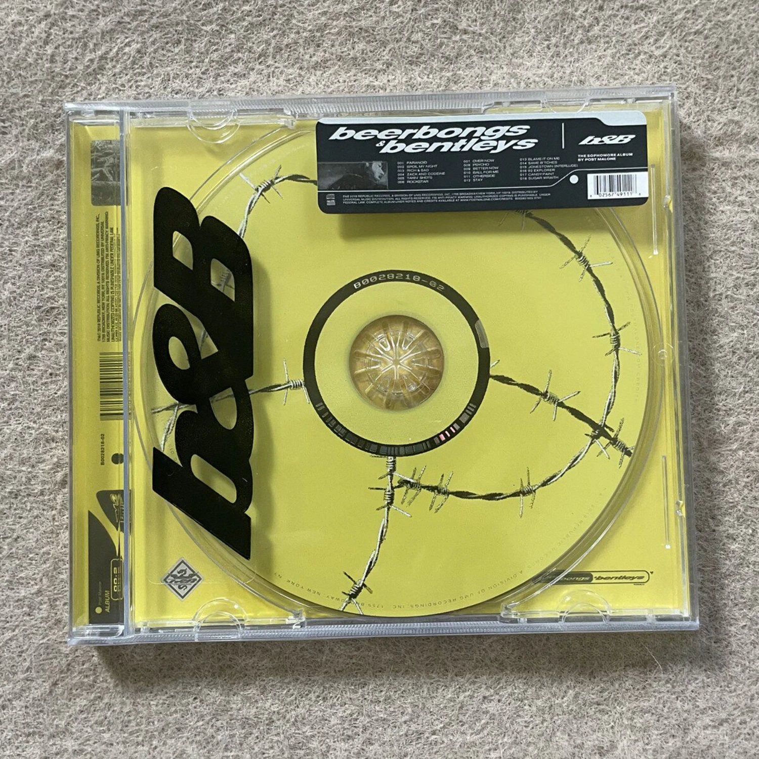 Rare Sealed Post Malone Beerbongs & Bentleys Hip Hop Rap Trap Pop Rap Audio CD Clear Digital Sound Collectible for Fans