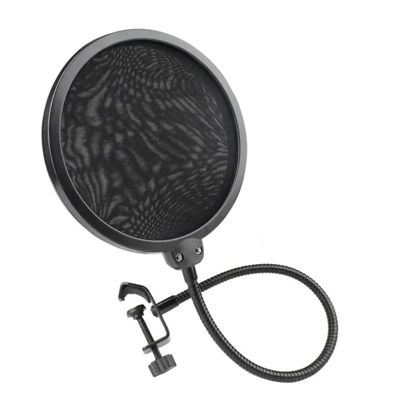 VIKEFON Mikrofonzubehör Metall PoP Filter Universal Mikrofon Windschutzscheibe für Studio Aufnahme Kondensatormikrofon