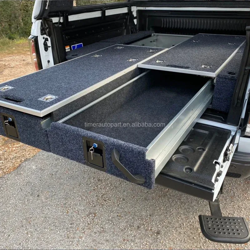 

Pickup Suv Lock Slide Out Storage Tool Boxes Drawer Camping For 4Runner Prado Lc76/Lc120/Lc150