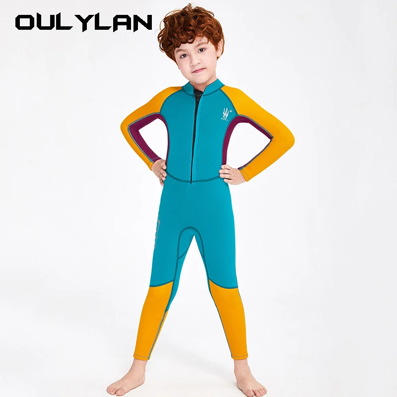 Kids Neoprene Split Wetsuit 2.5mm Thermal Keep Warm Diving Suit Snorkeling Surfing Swimming Suit Boy Girl Diving Clothes