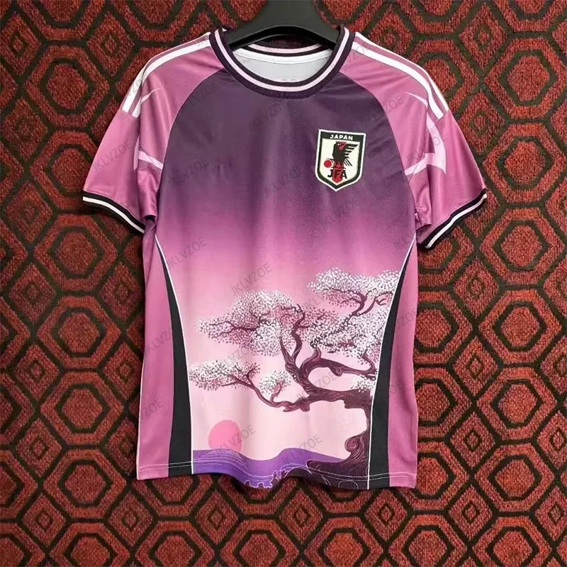 

Summer New Japan Pink Special Edition National Team Football Jersey Men's T-shirt Short Sleeve Tees Casual Sports Kids/Adult Top