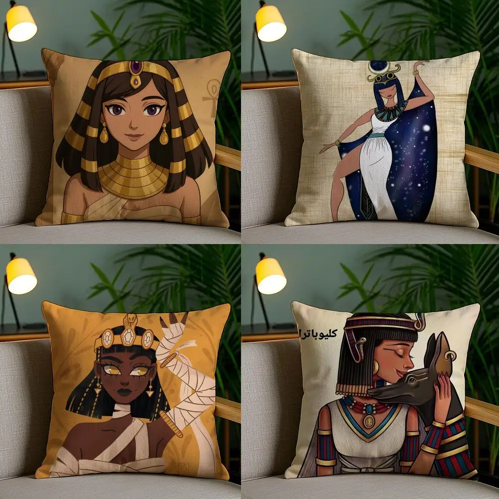 Ancient E-Egyptian Art Pillow Case Cushion Cover Soft Washable Pillow Case Multi-Scene For Couch Bed Travel Office Use