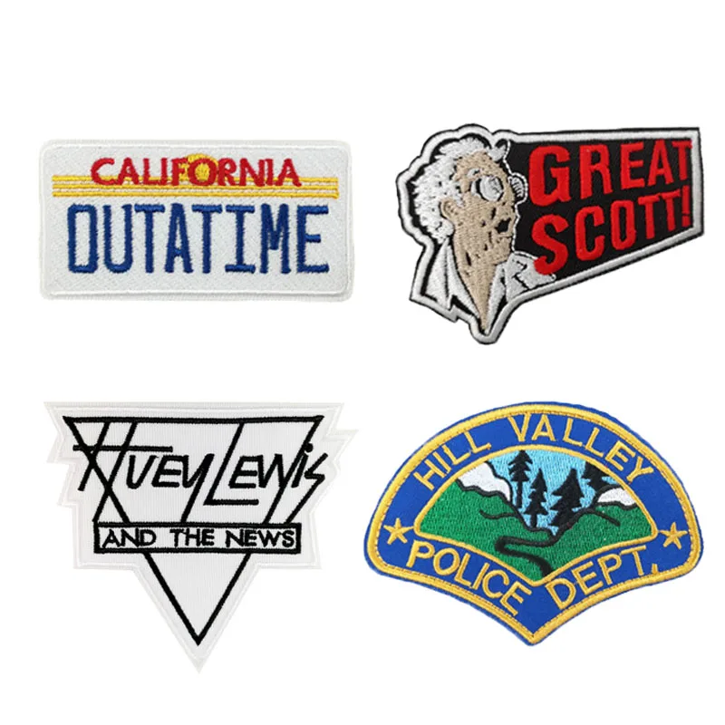 Embroidered Patch Back To The Future Science Fiction Movie Series Peripheral Badge Hook&loop Backpack Hat Decorative Sticker