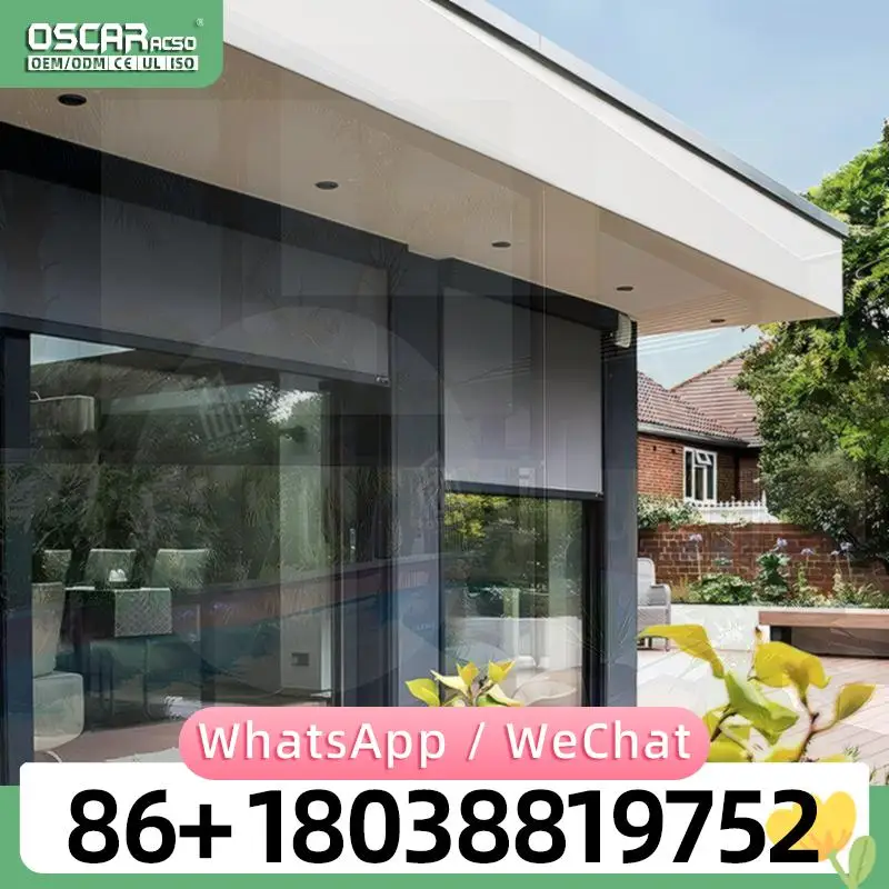 Outdoor Vertical Zip Track Blinds Galvanized Tube Components Tubular Motor for Patio Balcony Garden Rolling shutter