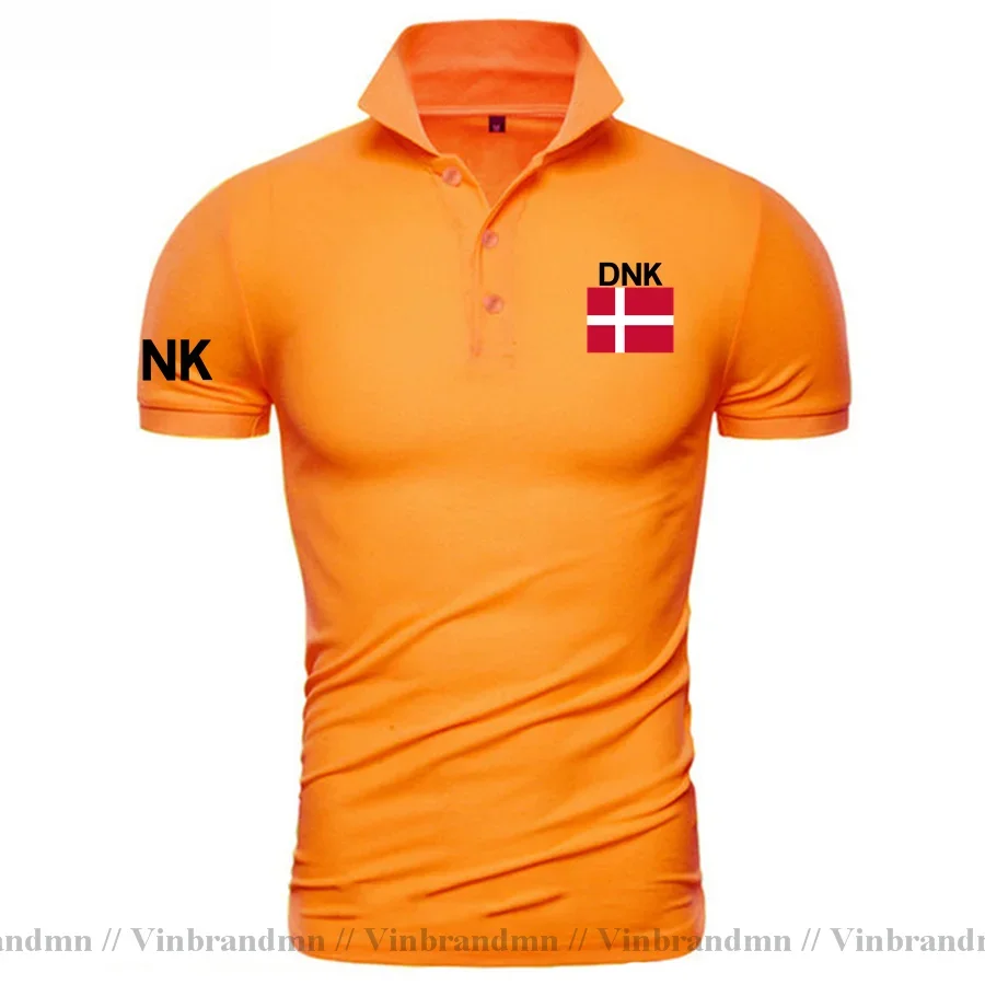 Denmark Danish Polo shirts Men Short Sleeve Classic Brands Printed For Country Pure Cotton Nation Team Flag New Danmark DK DNK