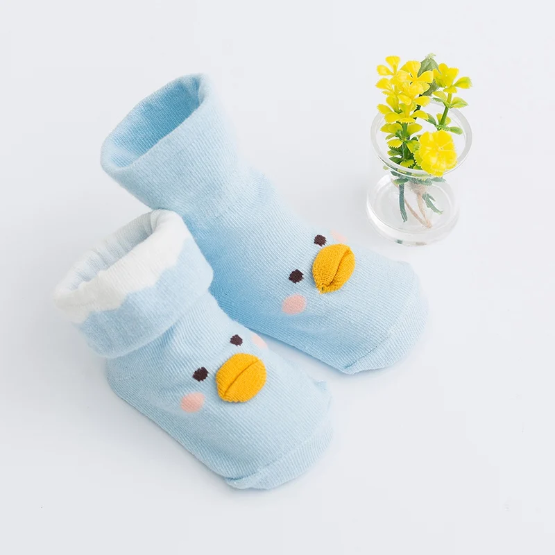 0-18 Months Cute Toddler Girl Winter Warm Floor Socks Newborn Toddler Baby Socks Cartoon Animal Duck Baby Anti-slip Infant Socks