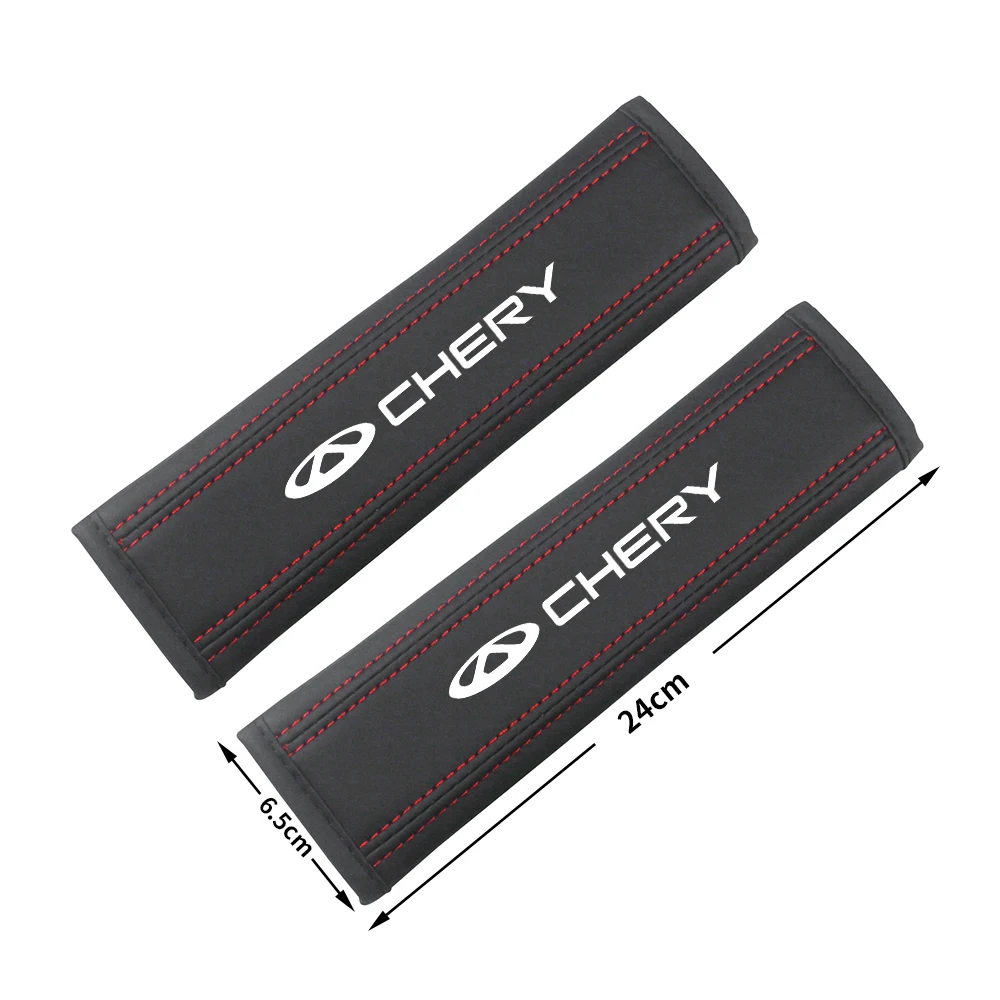 مضيئة ليلة سيارة حزام الأمان الكتف حامي غطاء ألياف الكربون حزام الأمان الكتف الحشو وسادة لشيري اكسسوارات السيارات #6