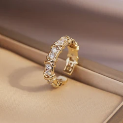 New Korean Fashion Exquisite Creative Design Luxury High Quality Zircon Adjustable Ring Gift Banquet Women Jewelry Ring 2022