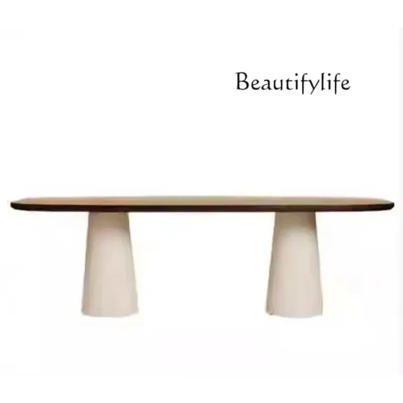 طاولة طعام من الخشب الصلب البيضاوي الشمالي، مكتب منزلي، طاولة تفاوض بسيطة