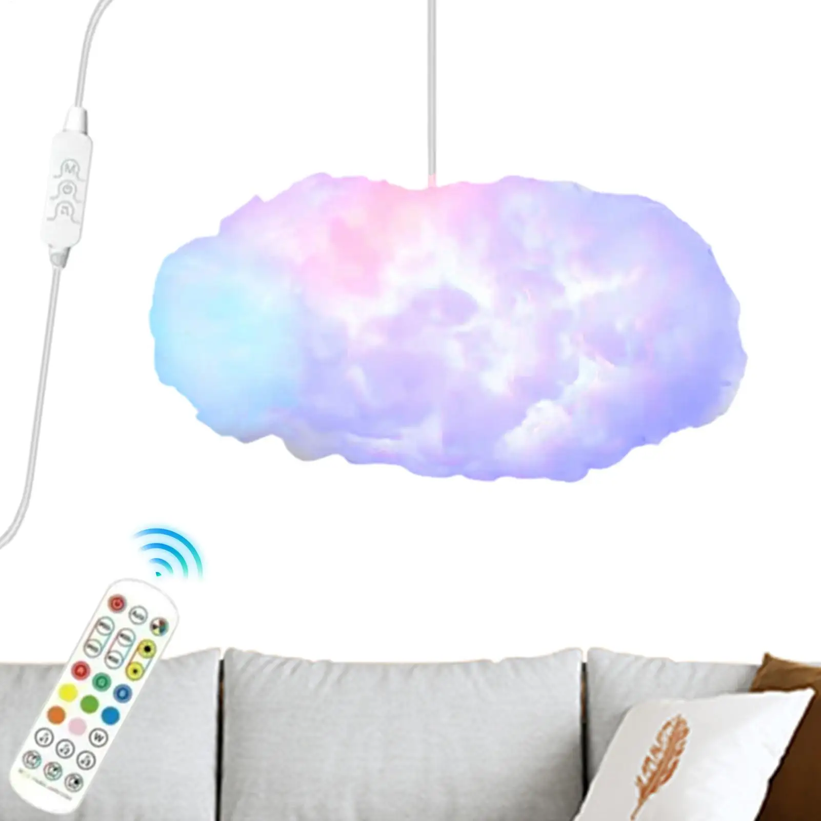 Cloud LED Lights Smart Ambient Lighting with Remote Control LED Clouds for Room Ceiling Lights for Home Decor Bedroom Study