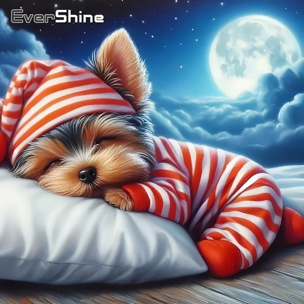 Evershine 5D Diamant Malerei Hund Tier Neue Kollektion Mond Mosaik Voll Platz Runde Kreuz Stich Dekor Für Zuhause