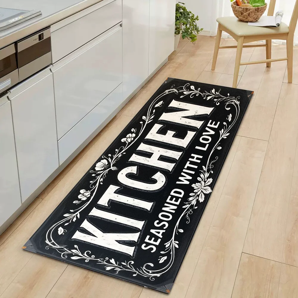 

Кухонный напольный коврик VIKAMA — водопоглощающий и маслостойкий, противоскользящий, противомасляный и водонепроницаемый, длинная полоска для украшения дома