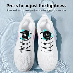 Metal Wire Swivel Automatic Buckle Rope Sneaker ShoeLaces for Kids/Adult No Tie Shoe Laces Quick Lock Shoestrings for Sport Shoe