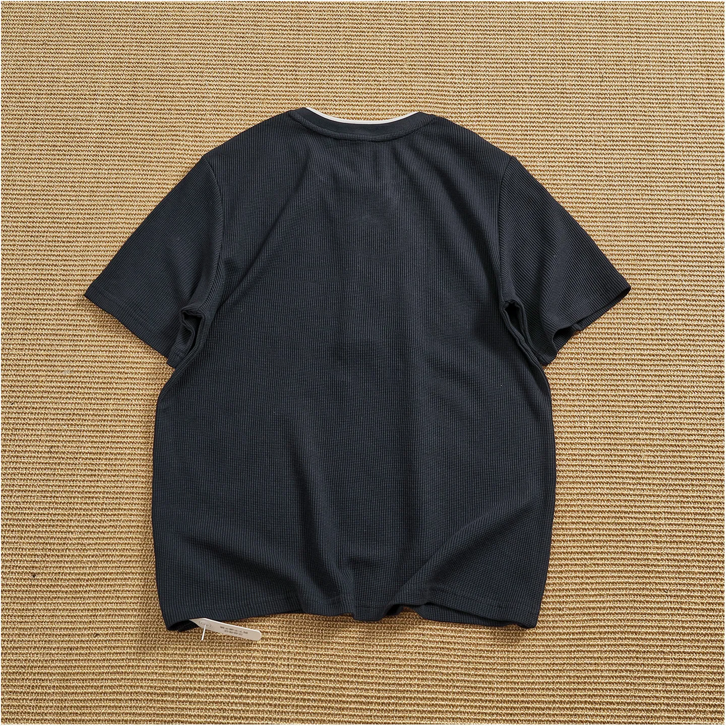 Men's Henry Neck T-shirt Summer Waffle Breathable Cotton Blend Versatile Commuting Daily Casual Short Sleeve