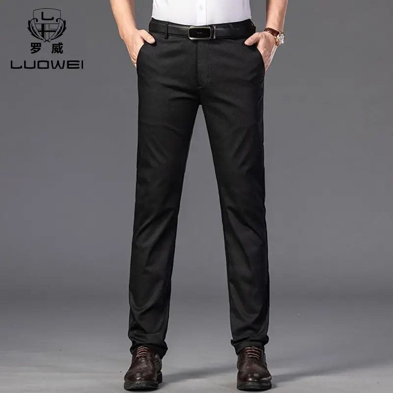 2026 Spring Autumn Thin Slim Y2K Men Casual Pants Classic Business Cotton Stretch Golf Trousers Korean Fashion Male Office Pants