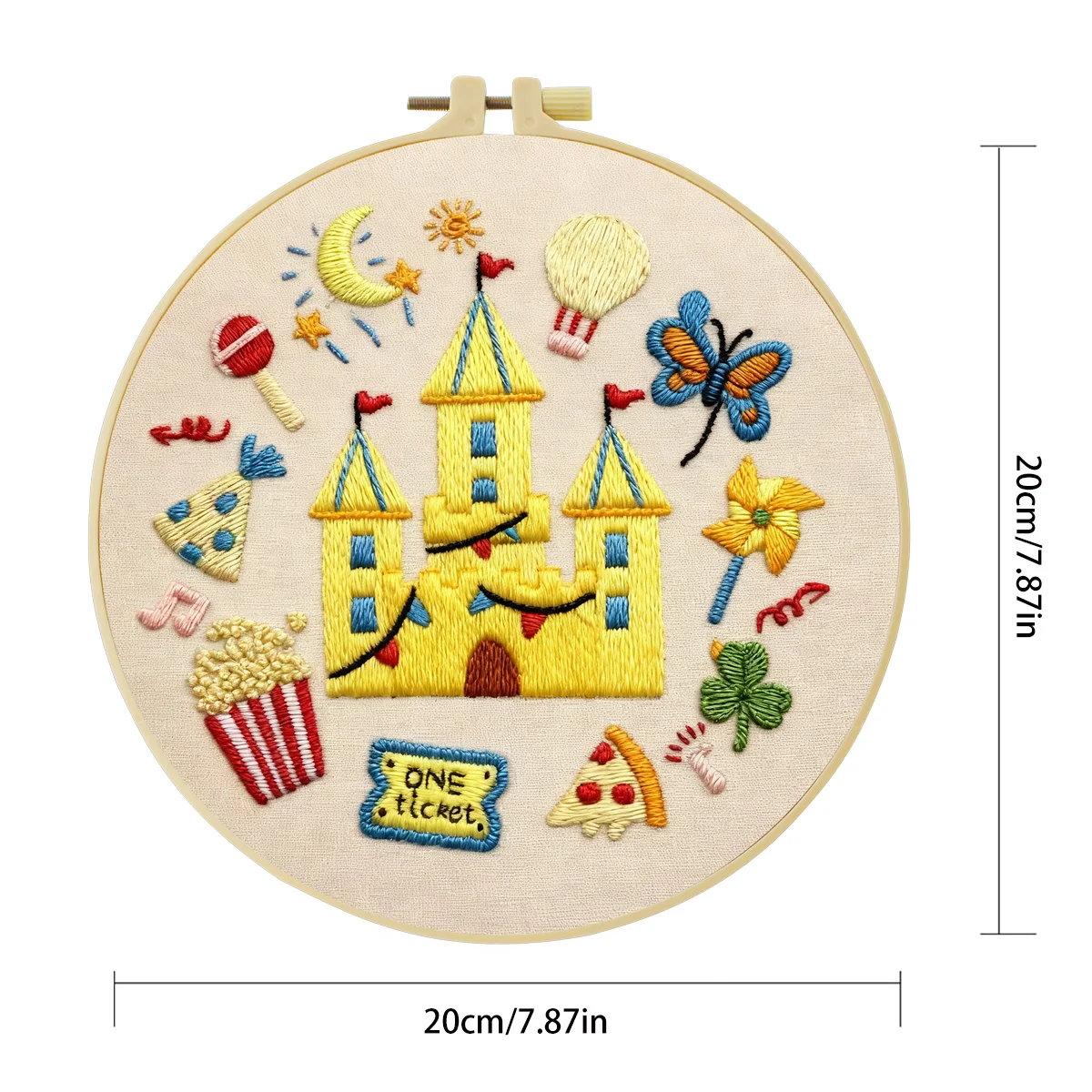 1 Stück 20X20CM/15X15CM 7,87/6,3 Zoll Freizeit-Stickerei-Starter-Kit DIY-Kit DIY-Stickerei-Set Handarbeiten Heimdekoration Nadelkunst – Detail 3