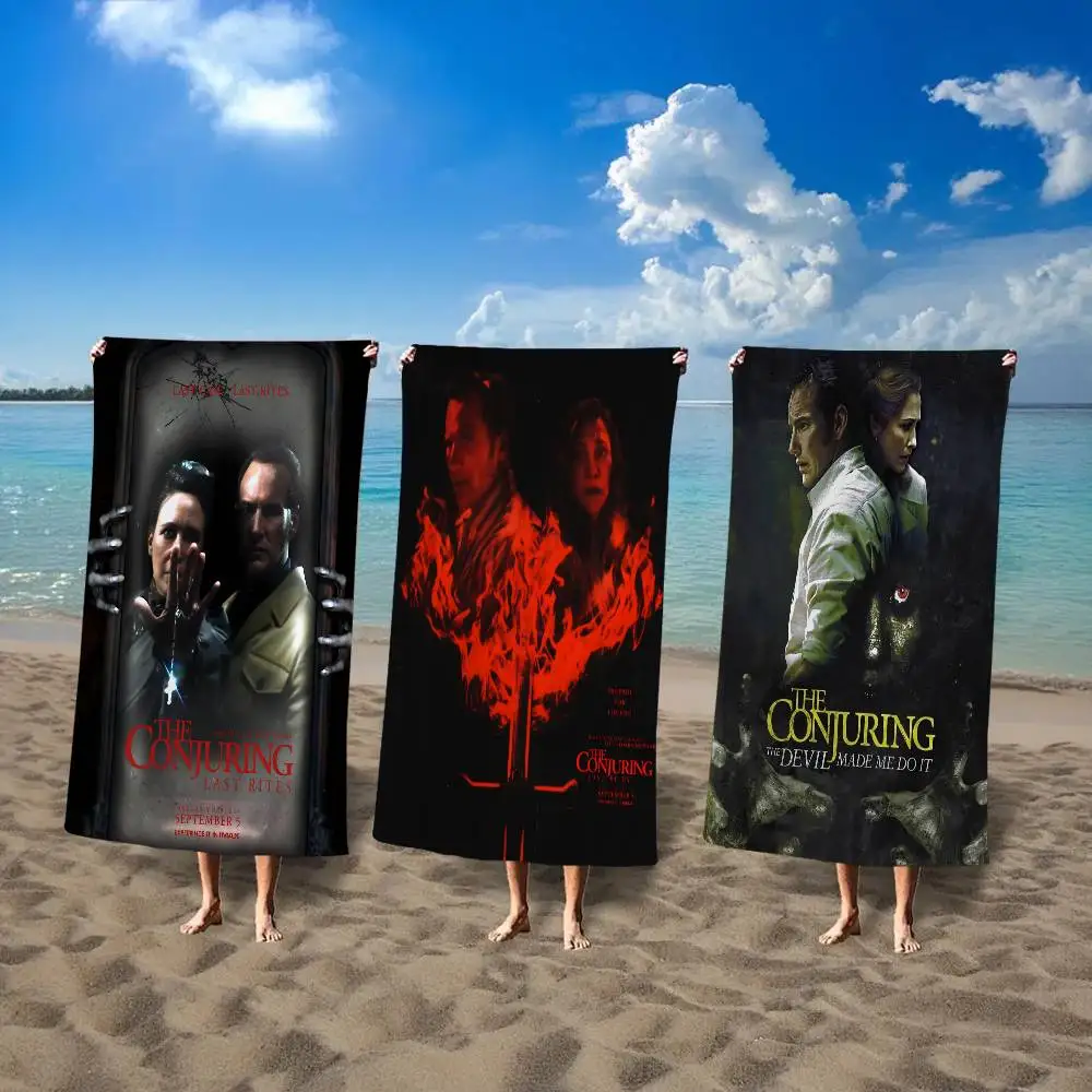 منشفة الشاطئ The Conjuring Last Rites للأطفال، منشفة حمام مخصصة، منشفة حمام السباحة، هدية للإجازات، منشفة نزهة، هدية للحفلات