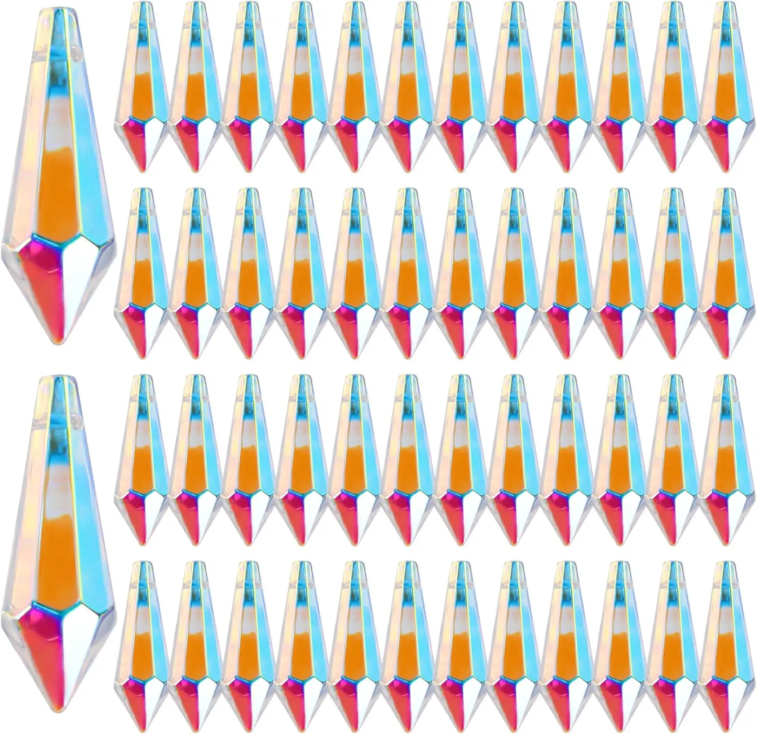 20 قطعة Suncatcher كريستال جليد المنشور قلادة جليد الثريا بلورات المعلقات قطرات مصباح شمعة أصحاب الستار DIY أجزاء