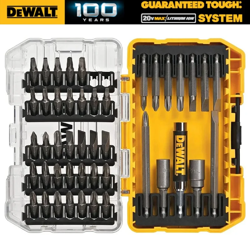 

DEWALT 45 Pcs Screwdriver Bit Set Steel Hex Shank Phillips Slotted Square Double-ended Bits Dewalt Power Tool Accessories DW2166