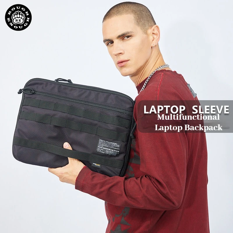 RGH Men 14‑inch Waterproof Shockproof Laptop Hand Bag Business Office Storage Pouch for MacBook iPad Lenovo Huawei Mate Tablet