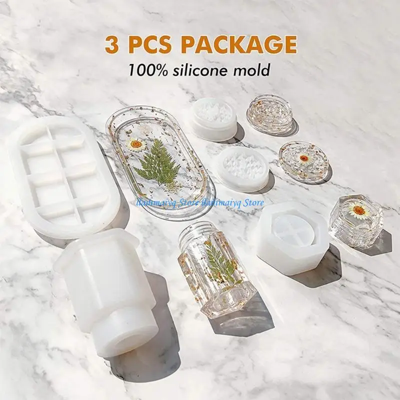573B Resin Molds for DIY Herb Crusher Jewelry Container Storage Box Spice Bottle