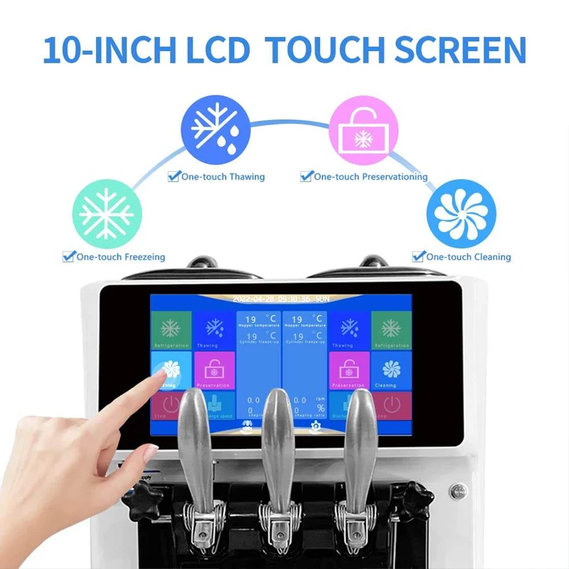 آلة الآيس كريم التجارية لسطح المكتب 110 فولت 220 فولت ثلاثة نكهات ناعمة صلبة ذات الاستخدام المزدوج سعر صانع الآيس كريم للأعمال #1